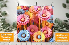 3D Floral Tumbler Wrap Design Product Image 1