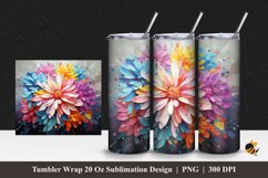Flowers Wonderful Tumbler Wrap Sublimation Design 1 Product Image 1