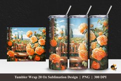 Terrace Rose Tumbler Wrap Sublimation Design 1 Product Image 1