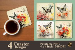 Abstract Butterfly Coaster Sublimation Designs Product Image 1