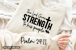 The Lord Gives Strength - Christian Sleeve T-Shirt Design Product Image 1