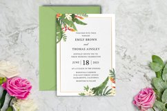 Tropical Watercolor Leaves Wedding Invitation Product Image 3
