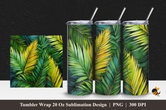 Palm Leaves Tumbler Wrap Sublimation Design 1 Product Image 1