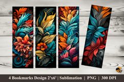 Abstract 3D Flower Bookmarks Sublimation Design Product Image 1