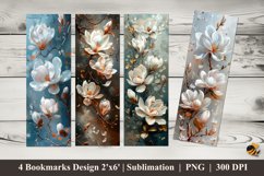 Beautiful Flowers Bookmarks Sublimation Design Product Image 1