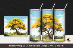 Yellow Tree Tumbler Wrap Sublimation Design 1 Product Image 1