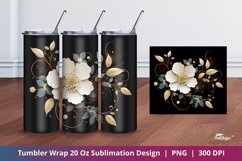 Luxury Flower Tumbler Wrap Sublimation Design 1 Product Image 1