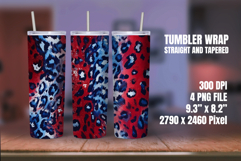 20 Oz 4th July Leopard Tumbler Wrap Product Image 1