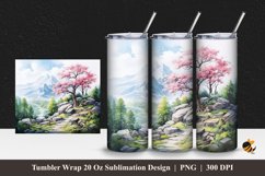 Big Trees Tumbler Wrap Sublimation Design 1 Product Image 1