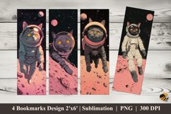 Astronaut Cat Fantasy Bookmarks Sublimation Design Product Image 1