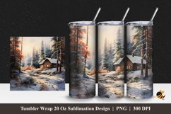 Cabin House Tumbler Wrap Sublimation Design 1 Product Image 1