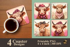 Beautiful Cow Coaster Sublimation Designs Product Image 1