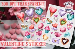 Love sticker Sheet Valentine Day Lovers Funny Heart PNG Product Image 1