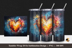 Love Abstract Tumbler Wrap Sublimation Design 1 Product Image 1