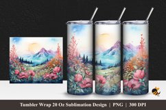 Mountain View Tumbler Wrap Sublimation Design 1 Product Image 1