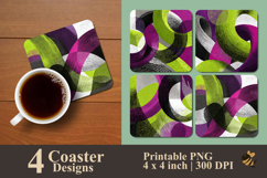 Abstract Graphic Line Coaster Sublimation Design Product Image 1