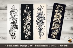 Vintage Line Art Bookmarks Sublimation Design Product Image 1