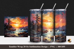Late Afternoon Tumbler Wrap Sublimation Design 1 Product Image 1