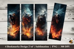 Scary Wolf Bookmarks Sublimation Design Product Image 1
