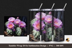 Ariocarpus Flower Tumbler Wrap Sublimation Design 1 Product Image 1