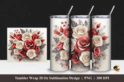 Classic Floral Bouquet Tumbler Wrap Sublimation Design 1 Product Image 1