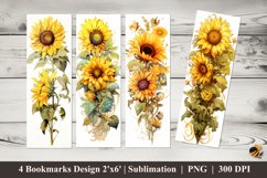 Beautiful Sunflower Bookmarks Sublimation Design Product Image 1