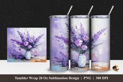 Painting Lavender flower Tumbler Wrap Sublimation Design 1 Product Image 1