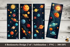 Planets Bookmarks Sublimation Design Product Image 1