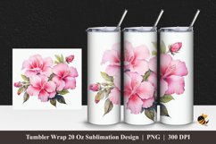 Blooming Flowers Tumbler Wrap Sublimation Design 1 Product Image 1