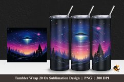 UFO Galaxy Tumbler Wrap Sublimation Design 1 Product Image 1