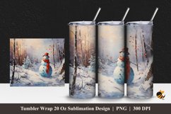 Magic Snowman Tumbler Wrap Sublimation Design 1 Product Image 1