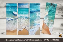 Blue Beach Bookmark Sublimation Design Product Image 1