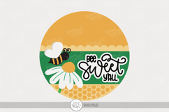 Bee Sweet Y’all SVG | Cute Bee and Daisy Door Hanger Design Product Image 1