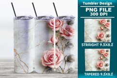 3D Rose Tumbler 20oz skinny wrap design, Tumbler design Product Image 1