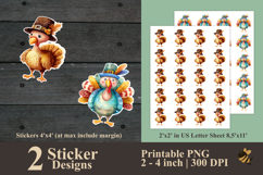 Cute Turkey Sticker Designs PNG Product Image 1