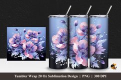 Garbera Flower Tumbler Wrap Sublimation Design 1 Product Image 1