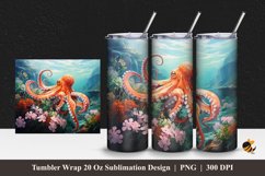 Octopus Nature Tumbler Wrap Sublimation Design 1 Product Image 1