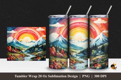 Rainbow Mountain Tumbler Wrap Sublimation Design 1 Product Image 1