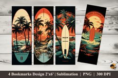 Beach Surfing Bookmark Sublimation Design Product Image 1
