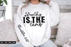 Worthy is the lamb - Christian Sleeve T-Shirt Design Product Image 2