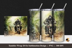 Gorilla Motorcycle Tumbler Wrap Sublimation Design 1 Product Image 1