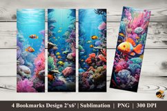 Sea Vibrant Color Bookmarks Sublimation Design Product Image 1