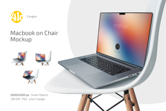 Macbook on Chair Mockup Set Product Image 1