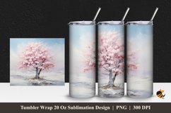 North Pole Flower Tumbler Wrap Sublimation Design 1 Product Image 1