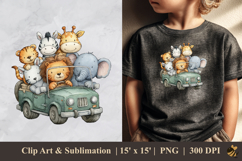 Animals Touring DTF Sublimation Clipart Design 1 Product Image 1