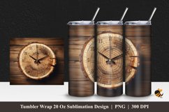 Wooden Clock Tumbler Wrap Sublimation Design 1 Product Image 1