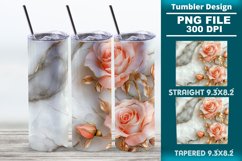 3D Rose Tumbler 20oz skinny wrap design, Tumbler design Product Image 1