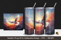 Flying Dove Tumbler Wrap Sublimation Design 1 Product Image 1