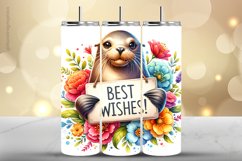 Sea Lion Tumbler Wrap| Tumbler Sublimation Wrap Product Image 1