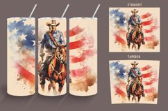 Vintage Patriotic Cowboy Tumbler Wrap PNG Bundle Product Image 2
